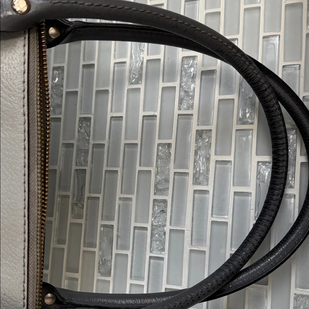 kate spade Two-Tone Gray and Dark Gray Leather Satchel - Picture 9 of 9